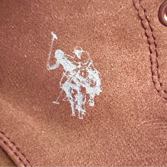 Us Polo Assn Burgandy Canvas Shoes  Men’s Size 9.5 Casual Classy - Picture 12 of 12